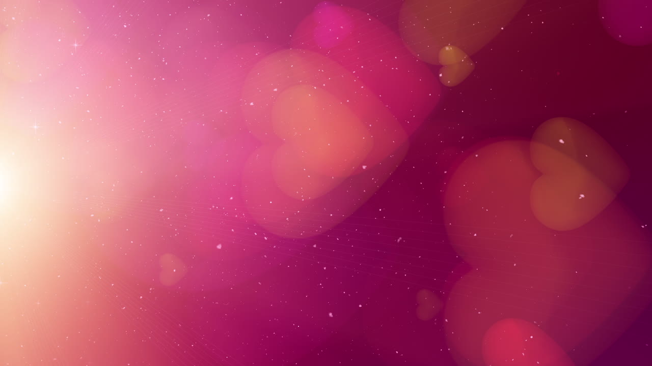 formato vertical: tema de decoración feliz de san valentín con corazones flotantes desenfocados y animación de fondo de bucle de partículas