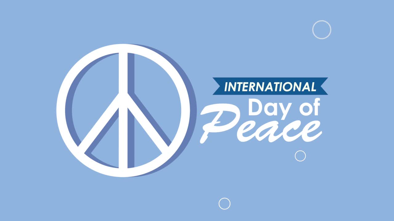 international day of peace lettering with symbol