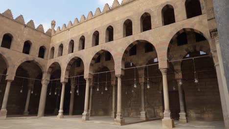 sultan al-nasir muhammad ibn qalawun mosque, cairo in egypt. panning