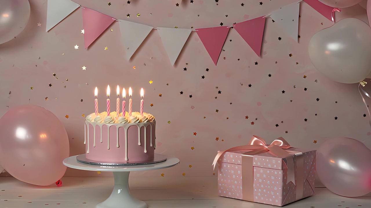 Sfondo di compleanno con palloncini 4K
