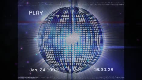 video antiguo de la pelota de discoteca azul