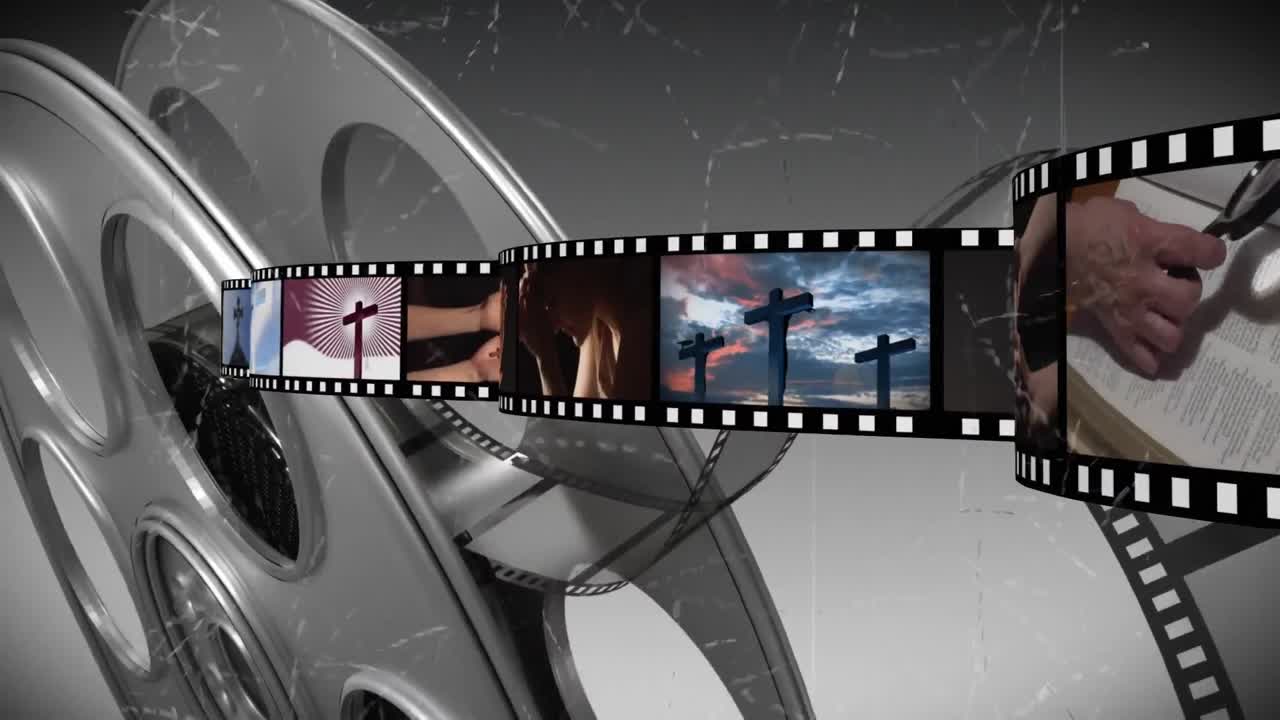 Film strip with different videos