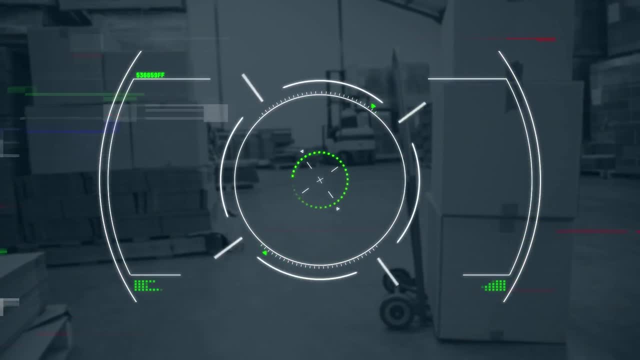 Animation of interference and scope scanning over warehouse