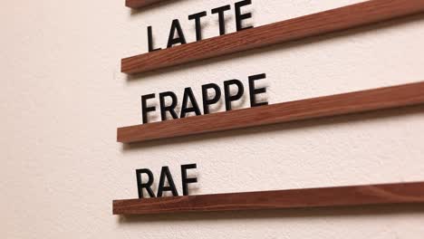 coffee shop menu board