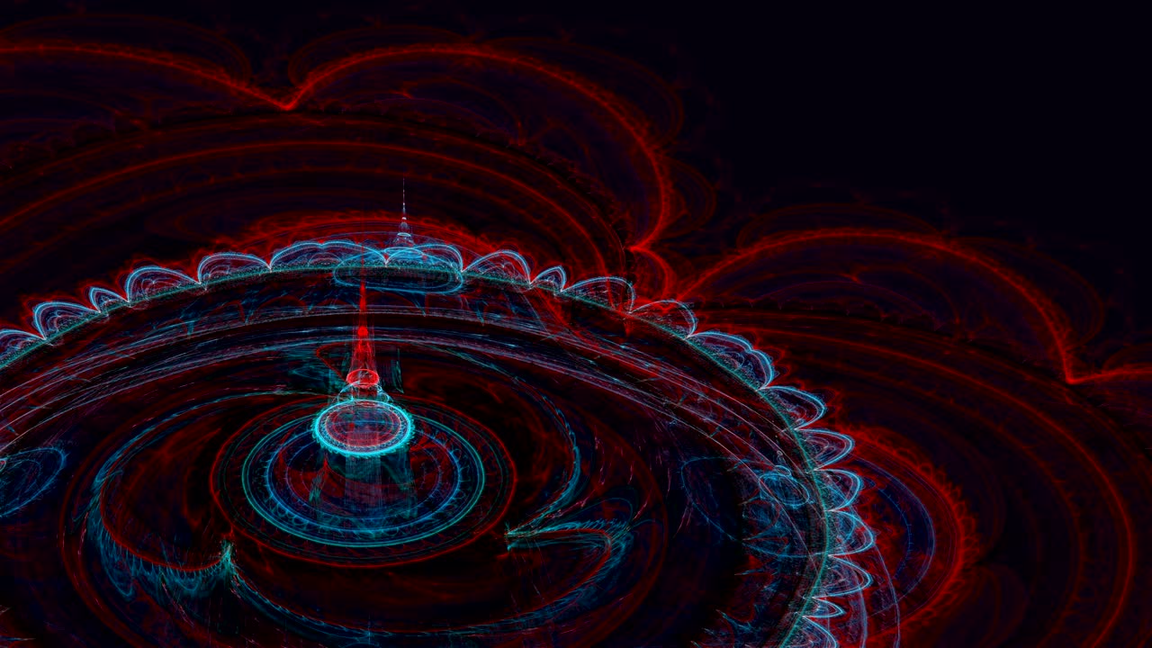 Abstract colorful fractal in red and blue color