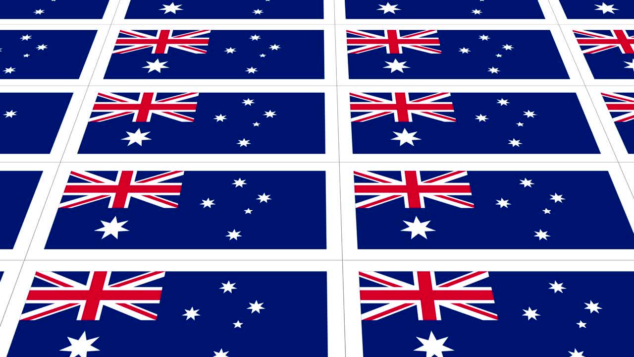 호주 국기 로 된 포스트카드 시트