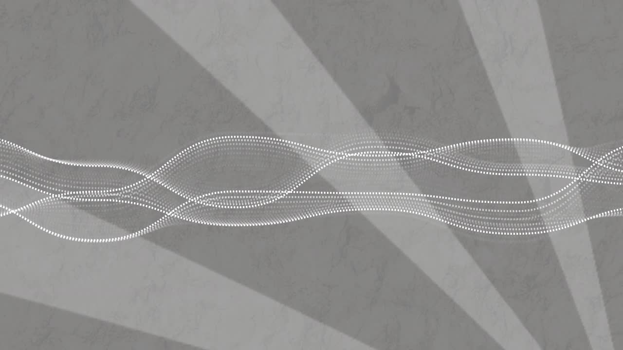 Starting playback cluster of white dotted sine strands rising looping shifting hump showing waves