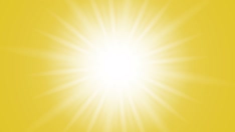 sunburst glowing in the center (yellow background)