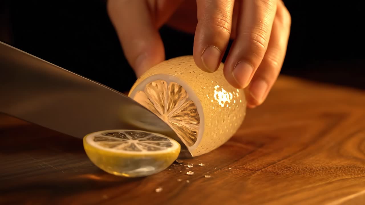 cortar un limón en rodajas