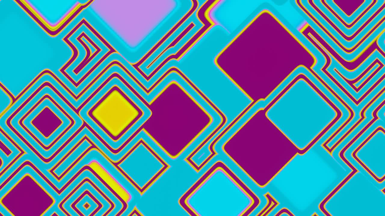 Animation of pulsation of abstract multicolored squares changing size