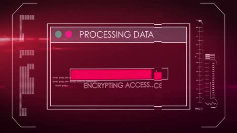animation of data processing on red background