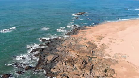 Imágenes-Aéreas-De-La-Playa-En-Vila-Do-Conde,-Portugal