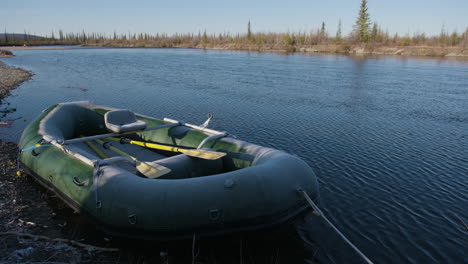 a raft in a river in alaska