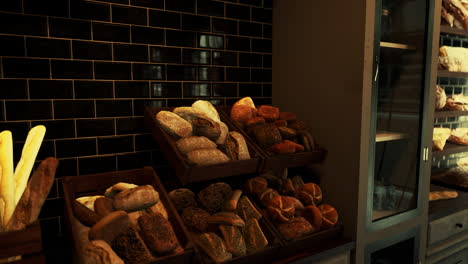 a bakery with shelves full of freshly baked bread