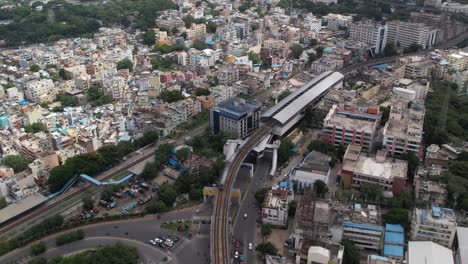 drone footage of heart of the city of hyderabad