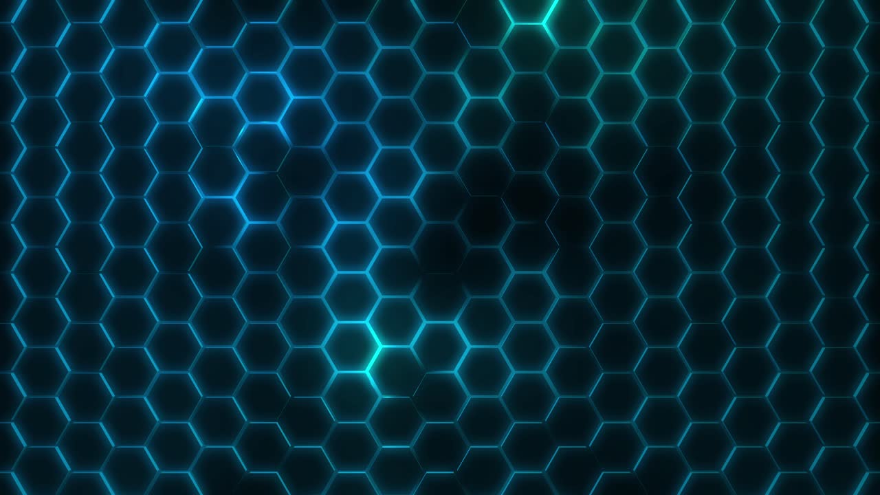 Abstract AI technology or digital background with hexagon electric effects