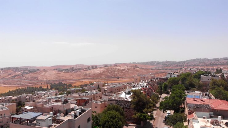 Vista aerea del quartiere Pisgat Zeev, Israele