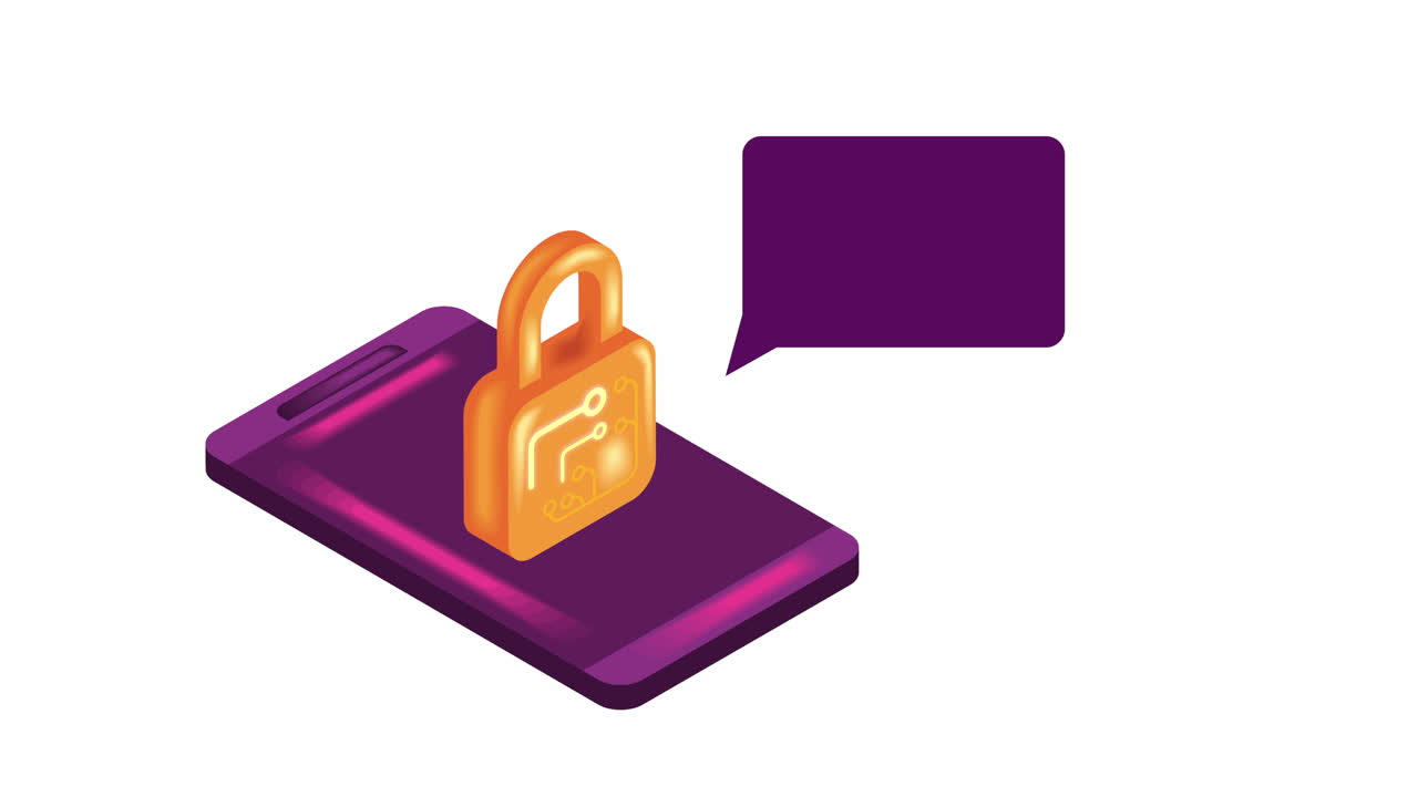 animación de bloqueo dorado seguro