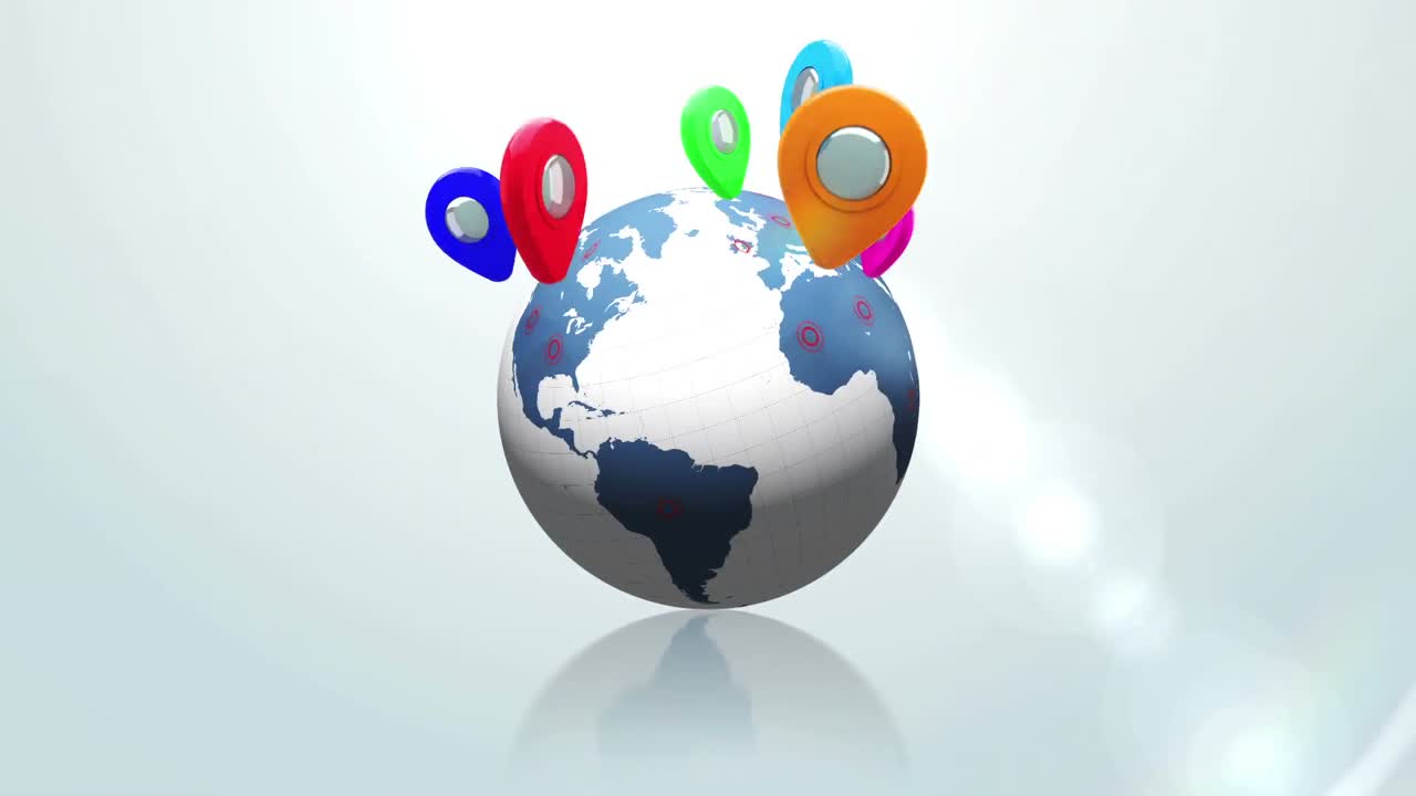 globo con punteros con destello de la lente