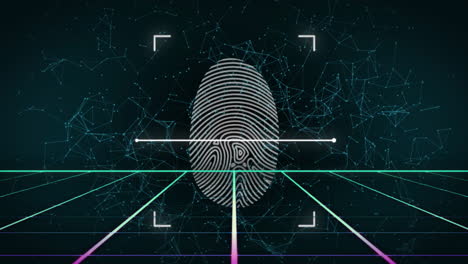 Animation of fingerprint scanning over shapes moving