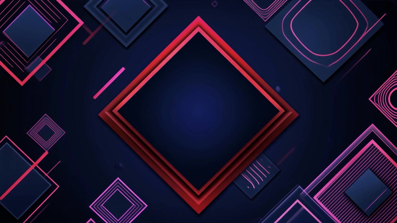 Modern Abstract Background with Animated Geometric Shapes and Central Frame