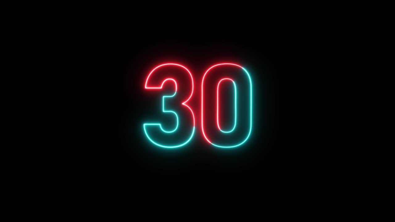 Neon Number 30