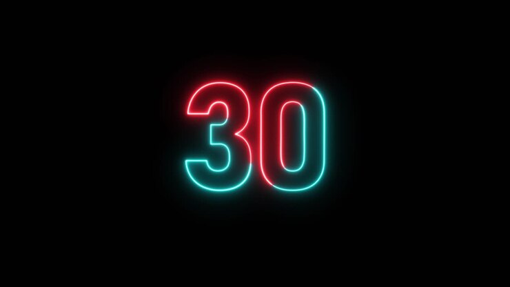 Neon Number 30