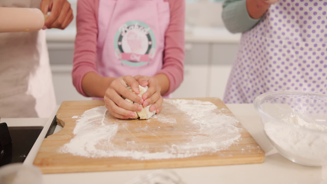 Family baking together