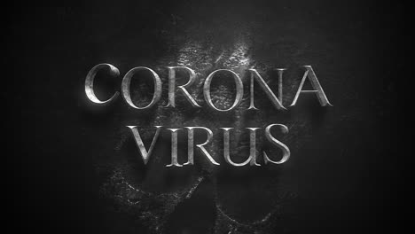 texto de primer plano animado coronavirus y fondo de horror místico con cráneo oscuro 1