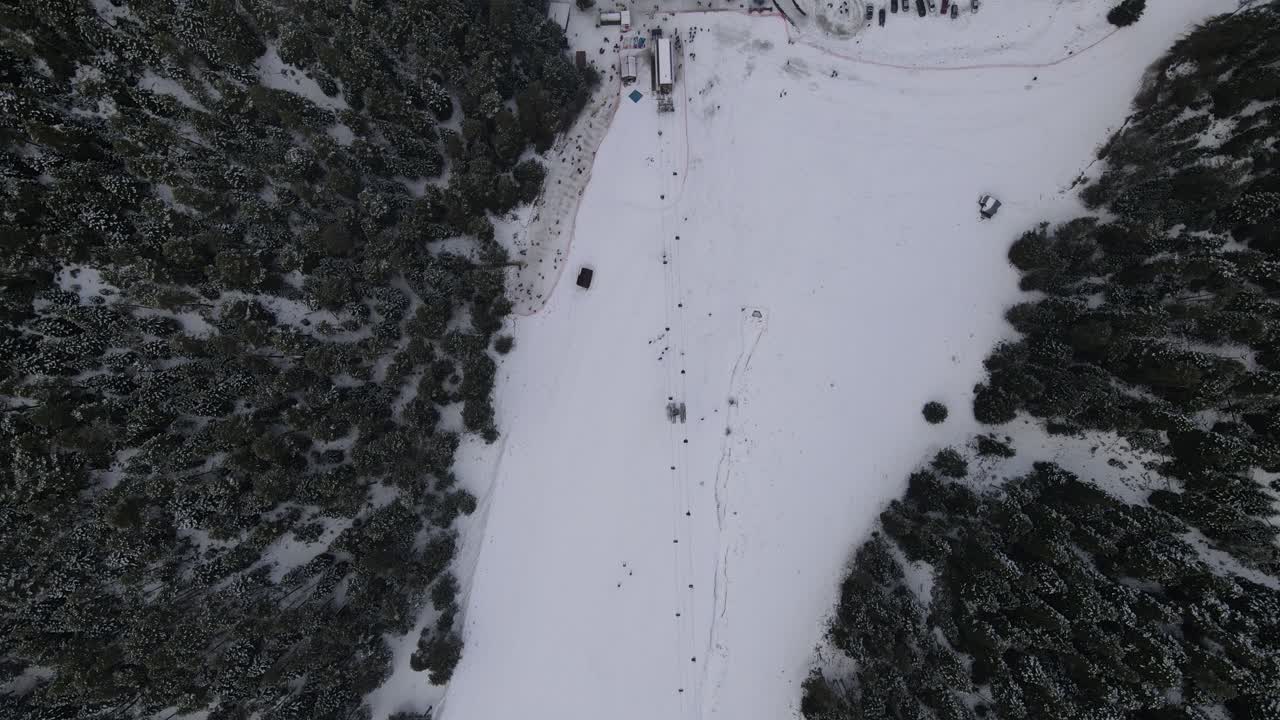 centro de esquí entre el bosque
