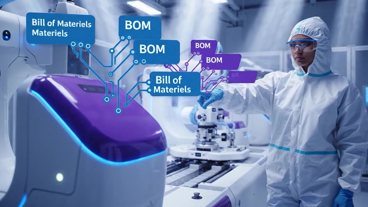 Scientist in Cleanroom Using Augmented Reality to Identify Machinery Defect