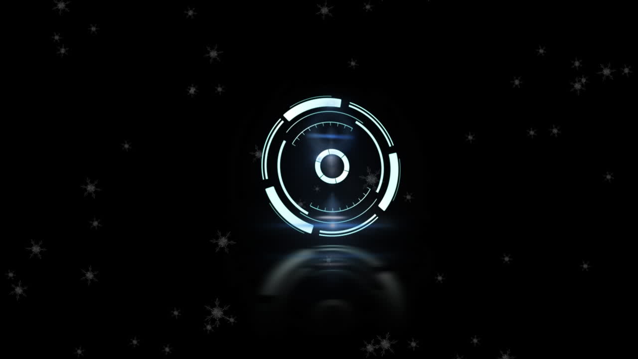 animación de nieve cayendo sobre una cerradura segura sobre un fondo negro