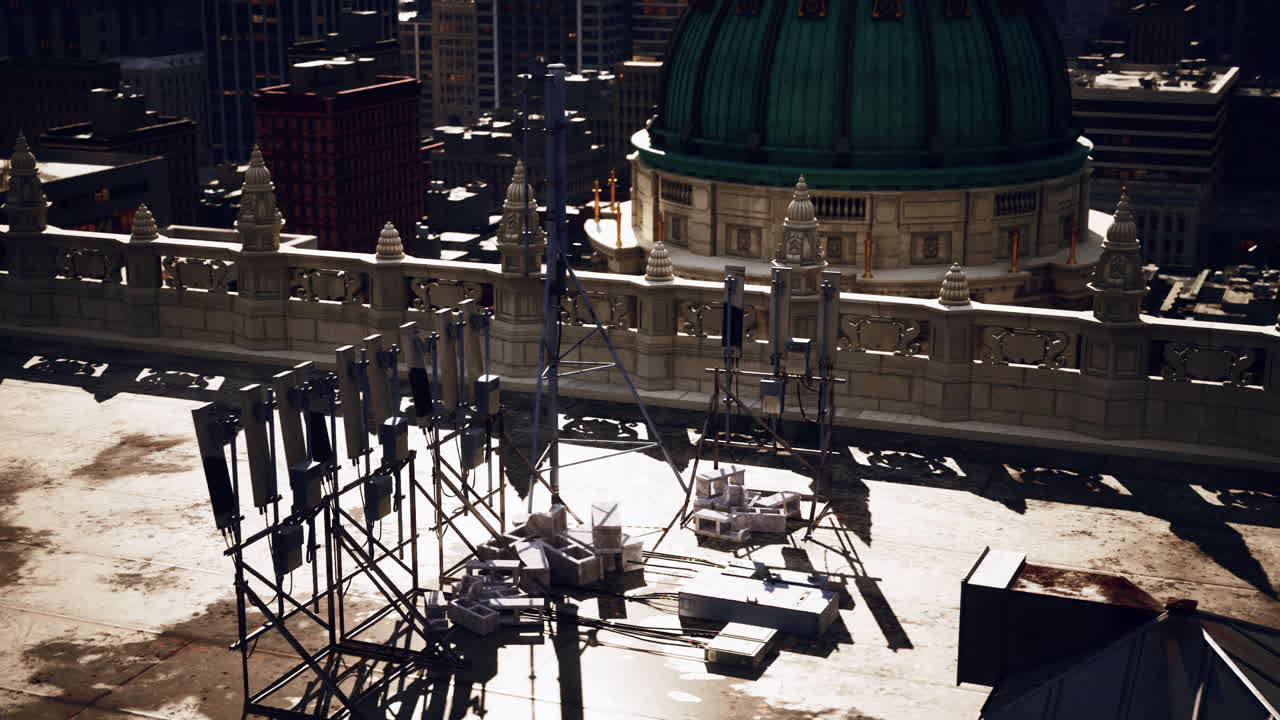 뉴욕의 상징적인 스카이라인을 배경으로 촬영된