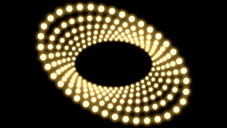 caja de bombilla incandescente de túnel marco de forma ovalada remolino girar patrón en movimiento, retro 3d estilo virtual ilustración brillo en fondo oscuro animación de bucle sin costuras 4k, con espacio de copia