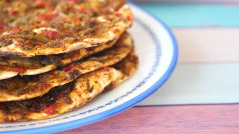 delicious stack of turkish pide