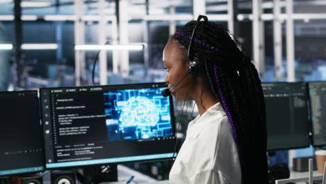 data center computer scientist using ai assistant to provide user support