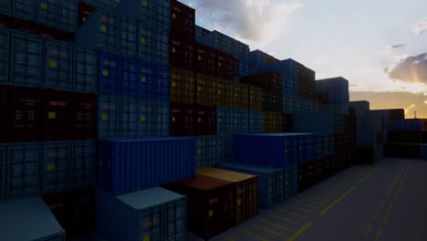 containers in the port, shipping and transportation concept