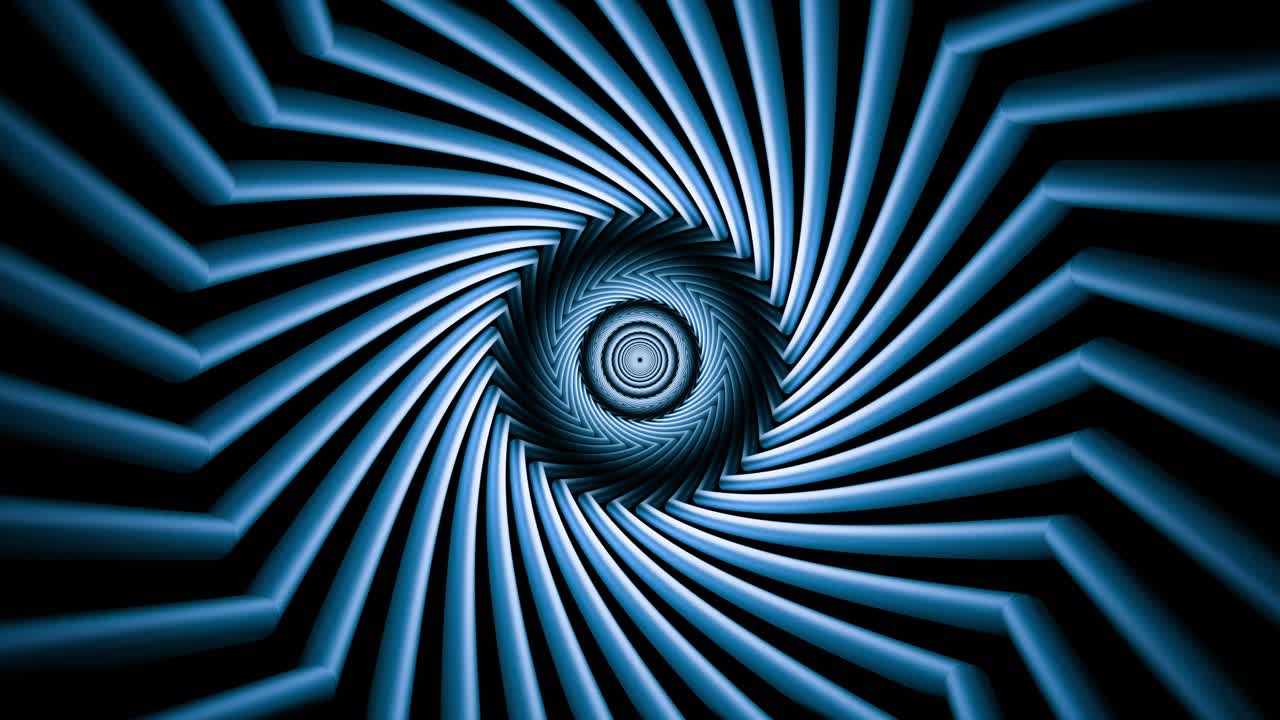 Animazione loop 3D di spirale ipnotica a tunnel incandescente in movimento