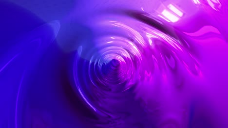 fondo abstracto con un túnel hipnótico animado hecho de lila - caramelo azul, vidrio o plástico. animación de un bucle sin costuras.