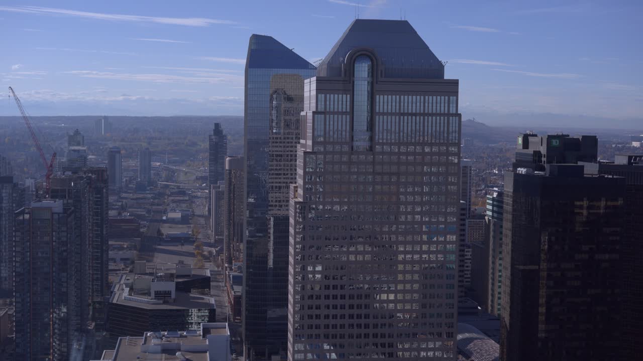 캘거리 스카이스크래퍼 크레인 다운타운 스트리트