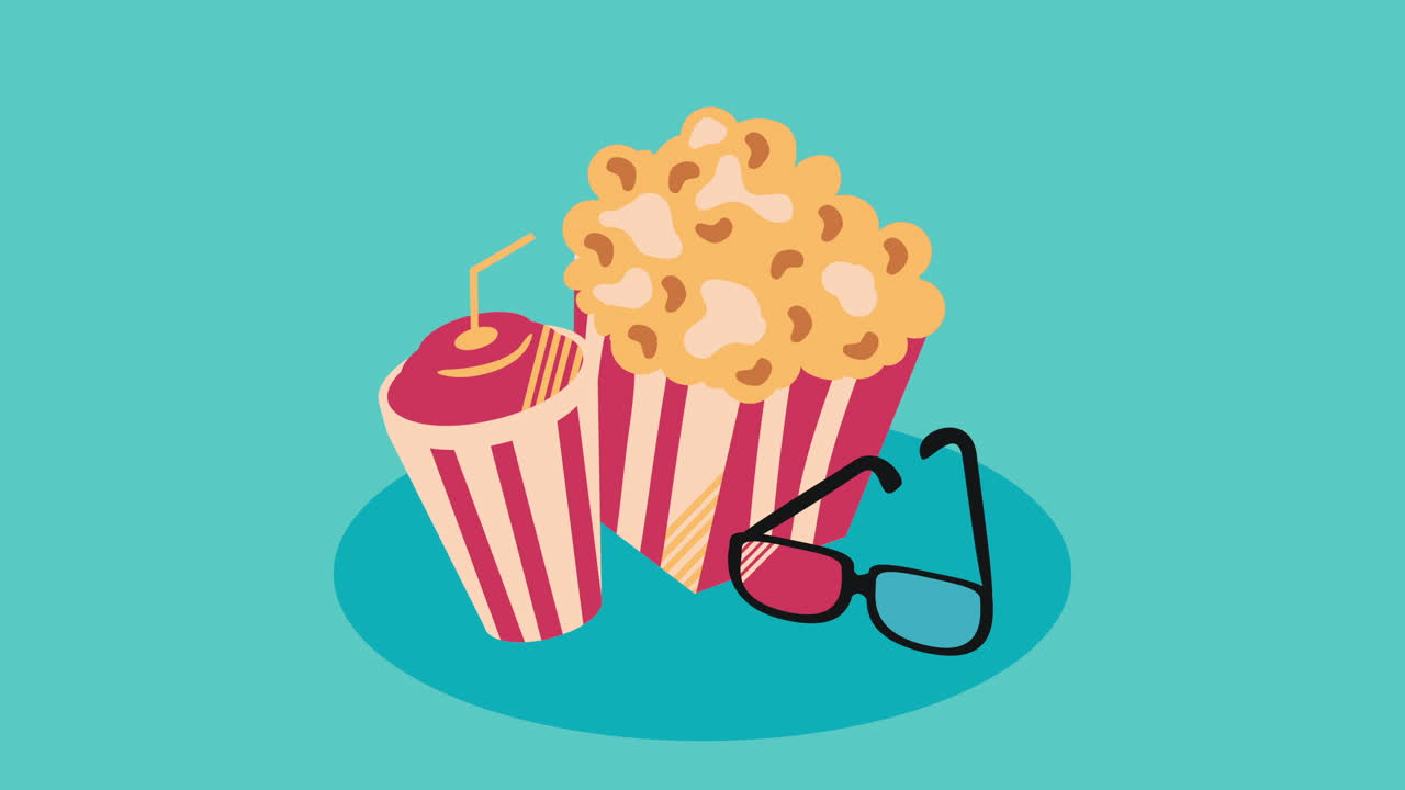 영화 밤 간식과 컵