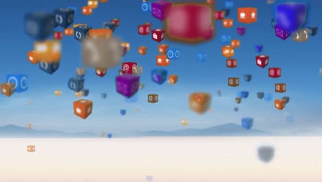 Animation-of-digital-online-icons-floating-over-landscape