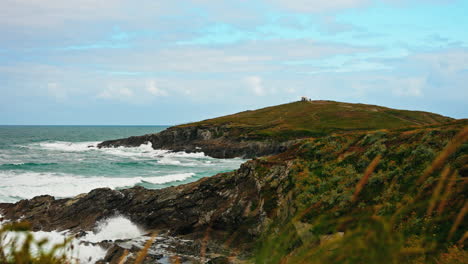 panoramic view of over the cornish coastline in the united kingdom