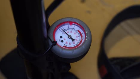 display needle of an air pump when inflating a bicycle tire