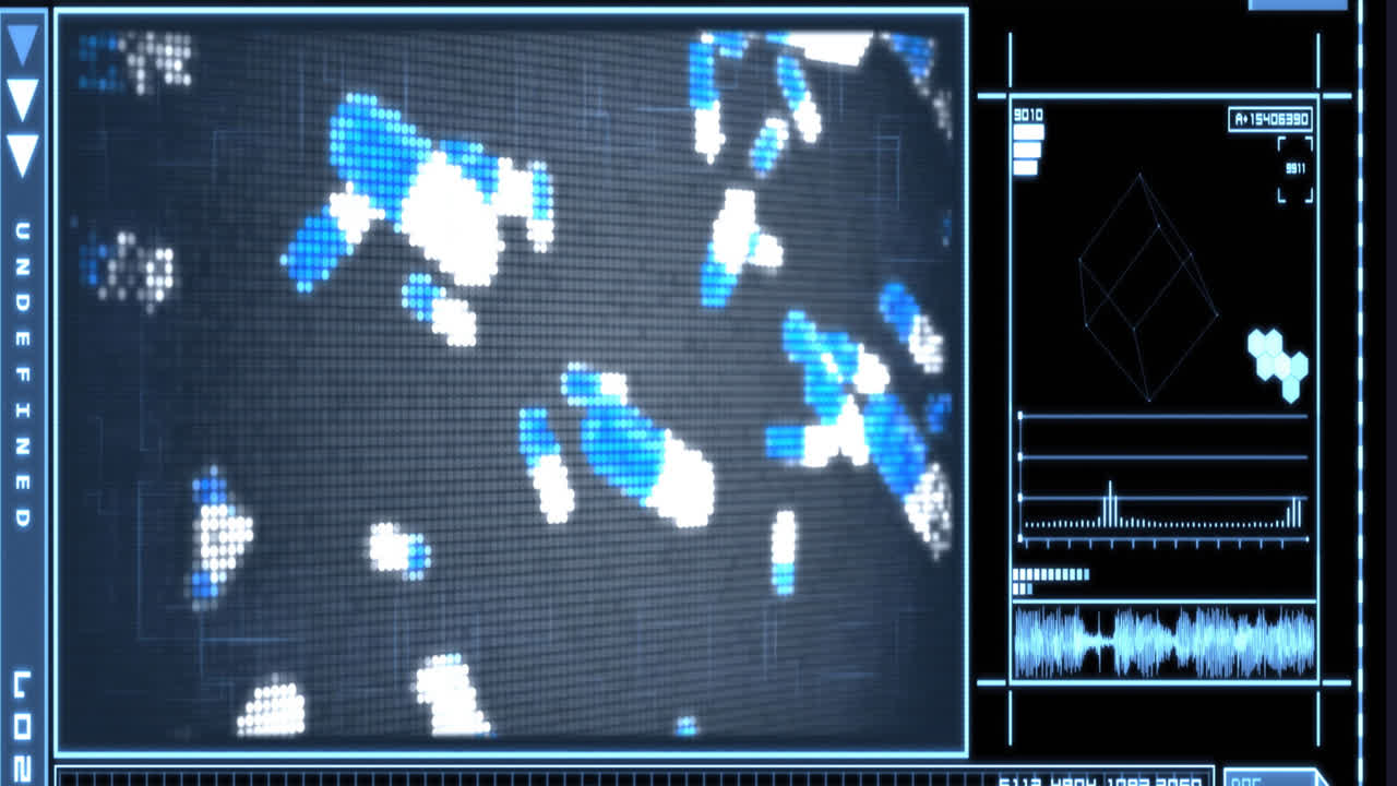 검은 바탕에 의료 데이터 처리를위한 디지털 인터페이스