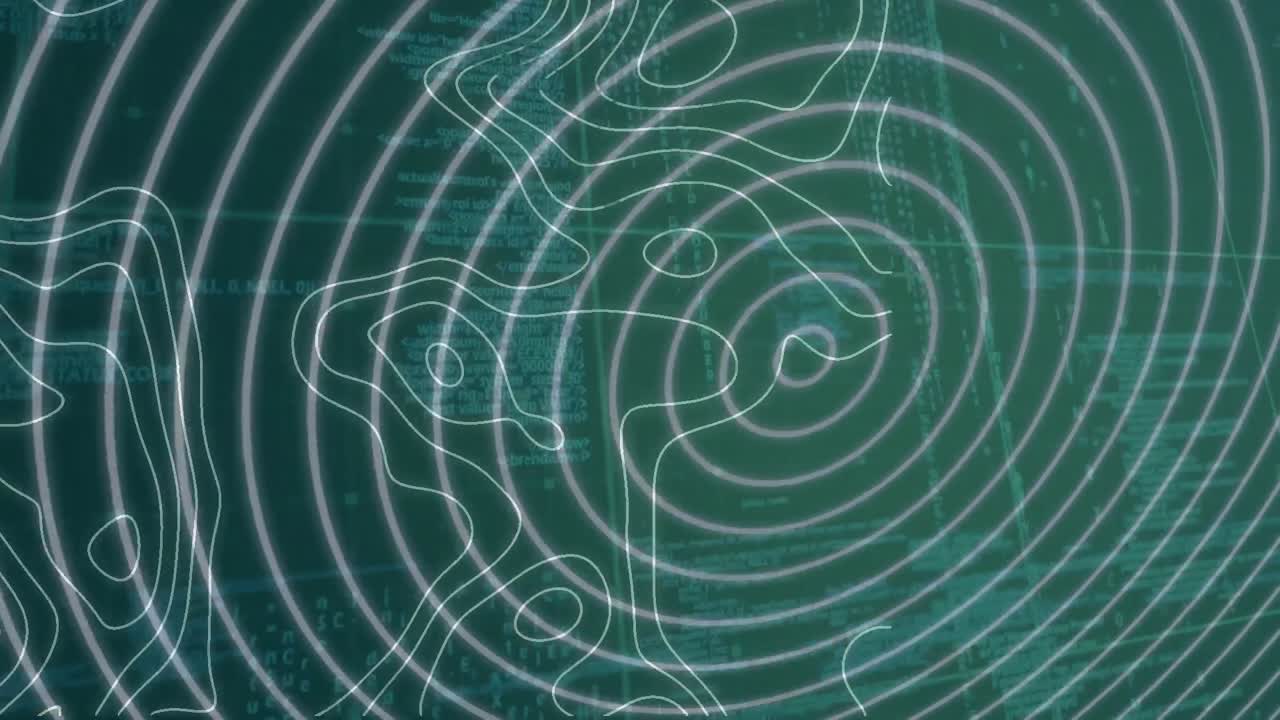 검은 바탕 위의  ⁇  선의 애니메이션과 데이터 처리