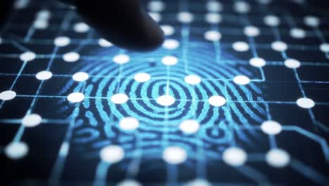 exploring the intricate details of a digital fingerprint overlayed on a high-tech grid, emphasizing security and identity protection in the digital age