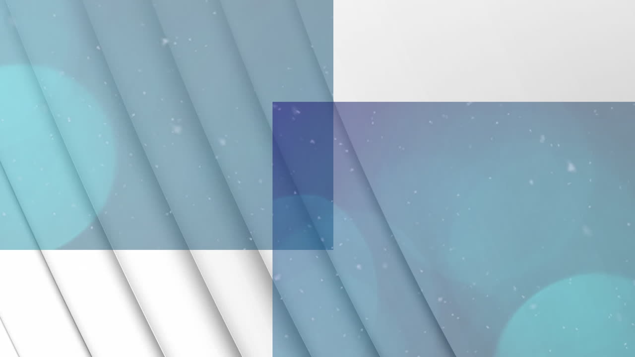 Animation of blue geometrical shapes over white background