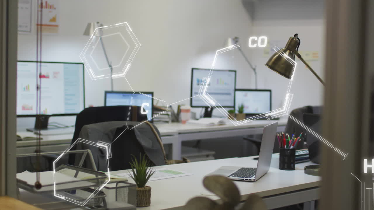 анимация обработки научных данных в офисе