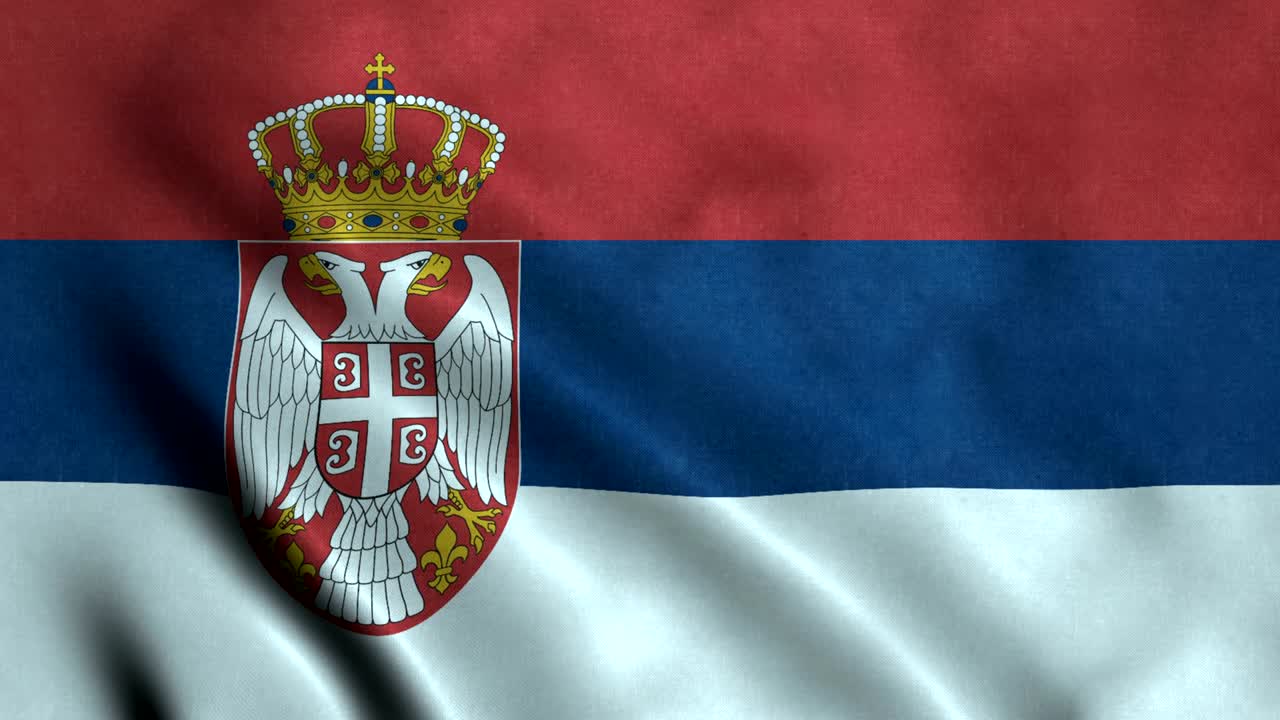 bandera de serbia con un bucle sin costuras de 4k